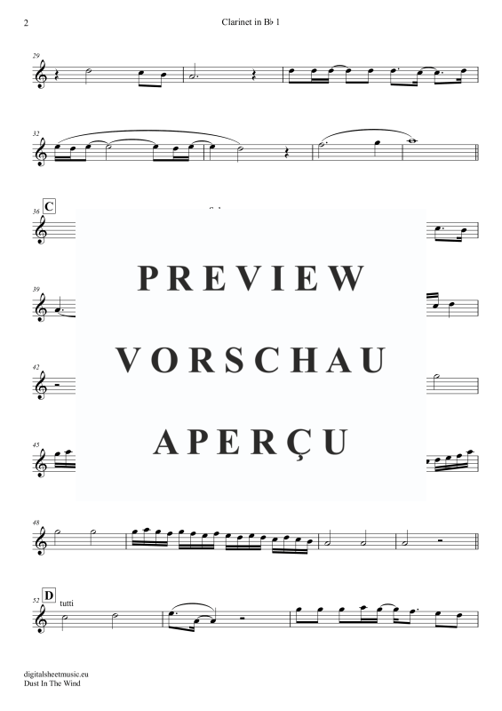 Product gallery: Page 9 of 11 Dust In The Wind, Kansas, (clarinet trio + piano)