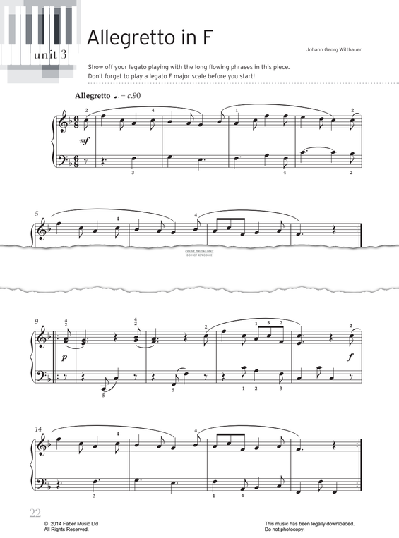 Produktgalerie: Seite 1 von 1 Allegretto In F, Johann Georg Witthauer, Klavier