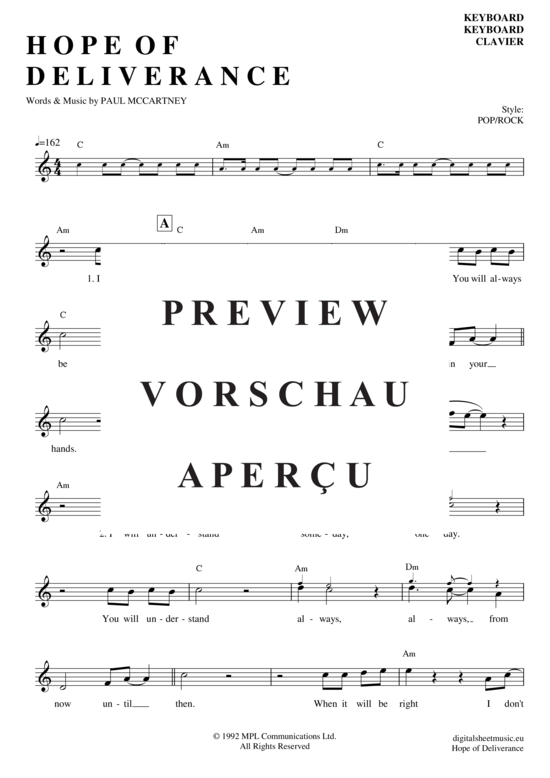 Product gallery: Page 2 of 4 Hope Of Deliverance , McCartney, Paul, (Keyboard)