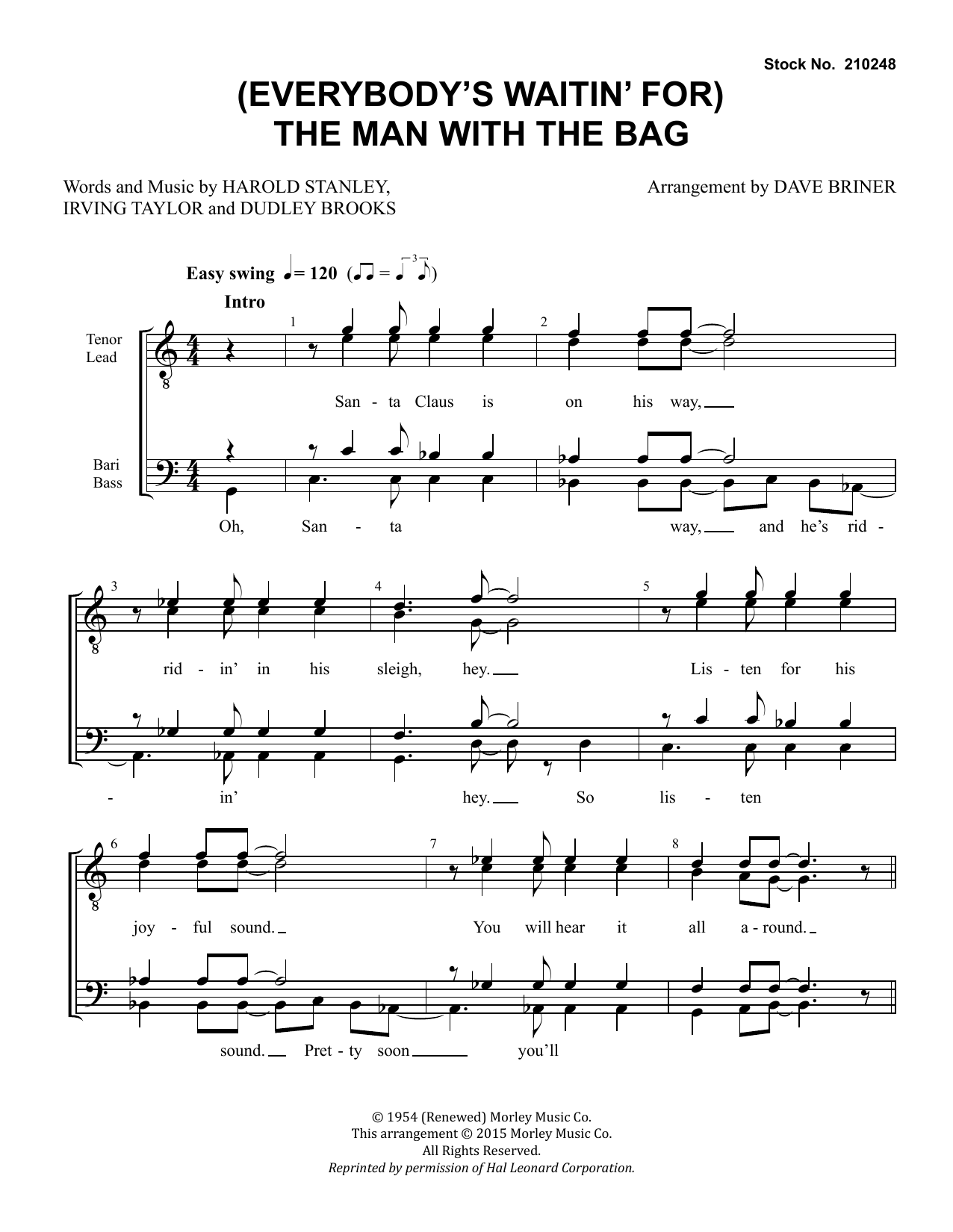 Produktbild zu: (Everybody's Waitin' for) The Man with the Bag (arr. Dave Briner)