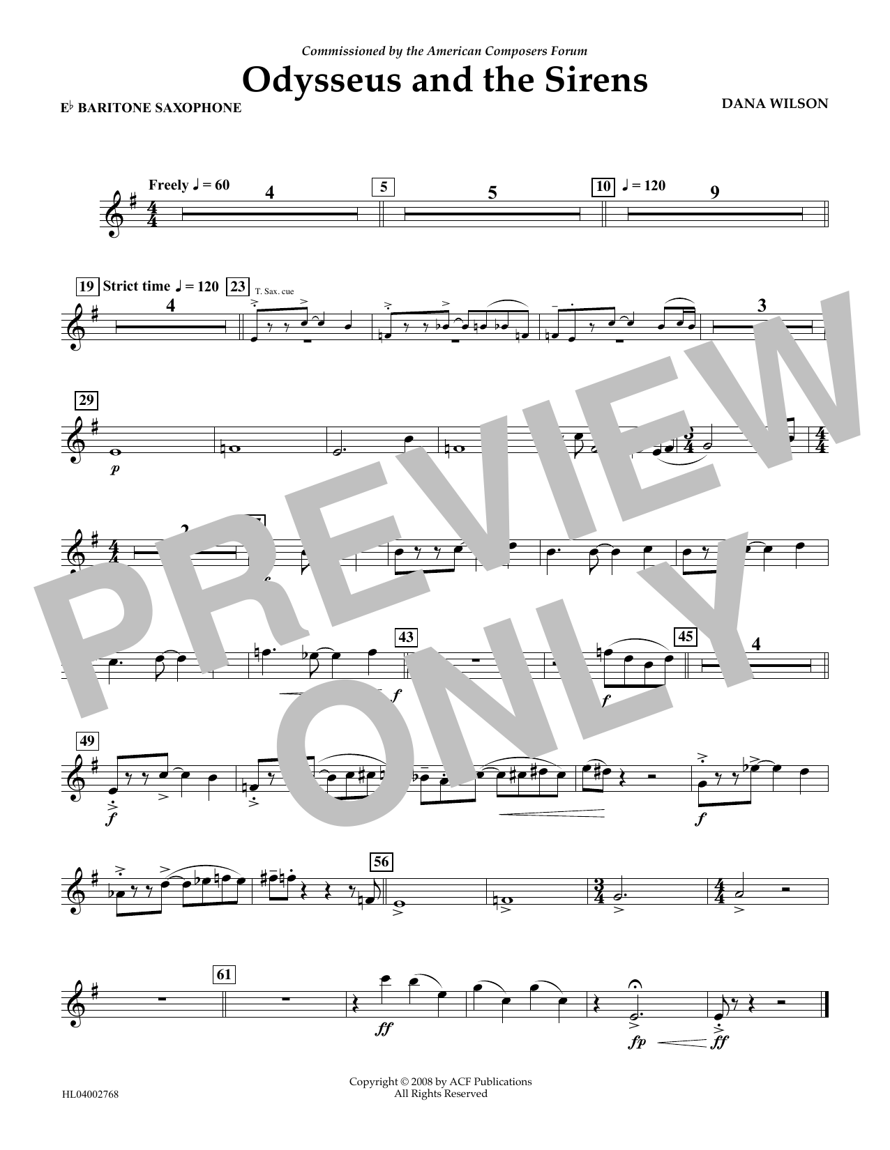 Produktbild zu: Odysseus and the Sirens - Eb Baritone Saxophone