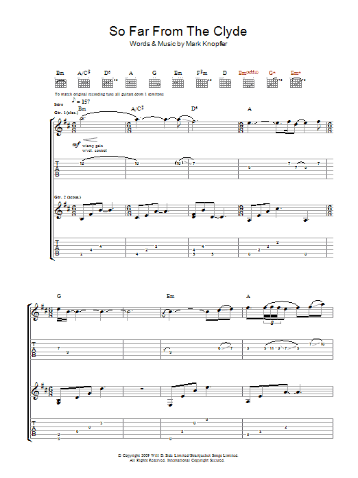 Produktgalerie: Seite 1 von 1 So Far From The Clyde, Mark Knopfler, Gitarre