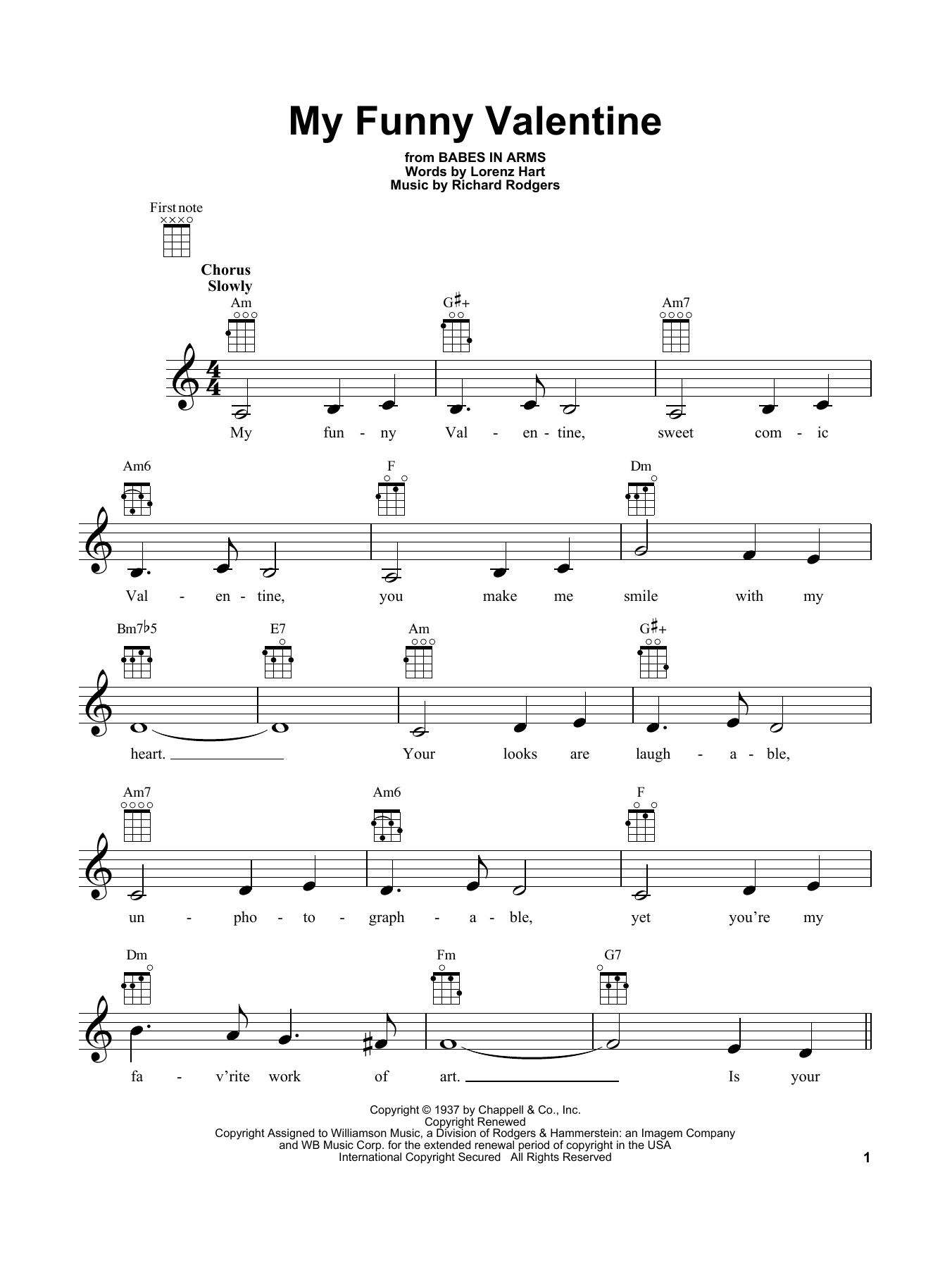 Product gallery: Page 1 of 1 My Funny Valentine, Rodgers & Hart