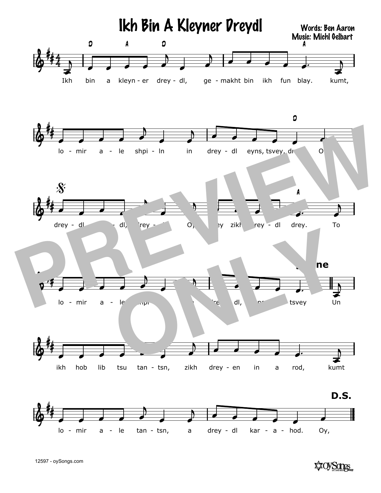 Produktgalerie: Seite 1 von 1 Ikh Bin A Kleyner Dreydl, Cindy Paley, Melodieinstrument