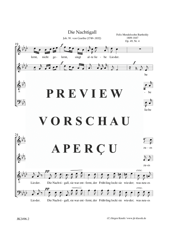 gallery: Die Nachtigall, op. 49, Nr. 4, , Gemischter Chor