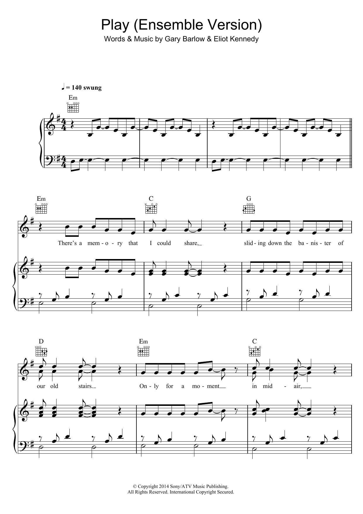 Produktbild zu: Play (Ensemble Version) (from 'Finding Neverland')