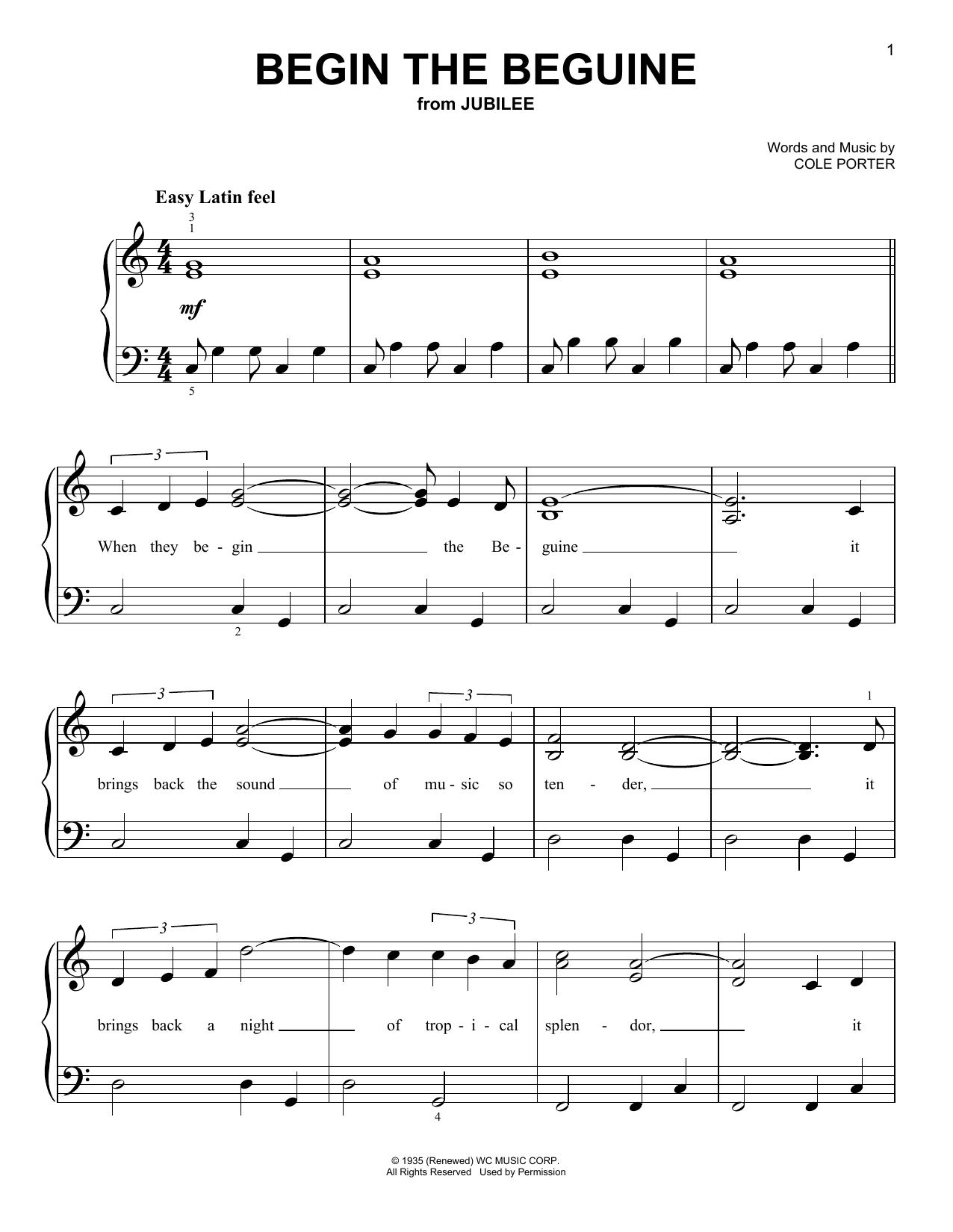 Produktgalerie: Seite 1 von 1 Begin The Beguine, Cole Porter, Klavier
