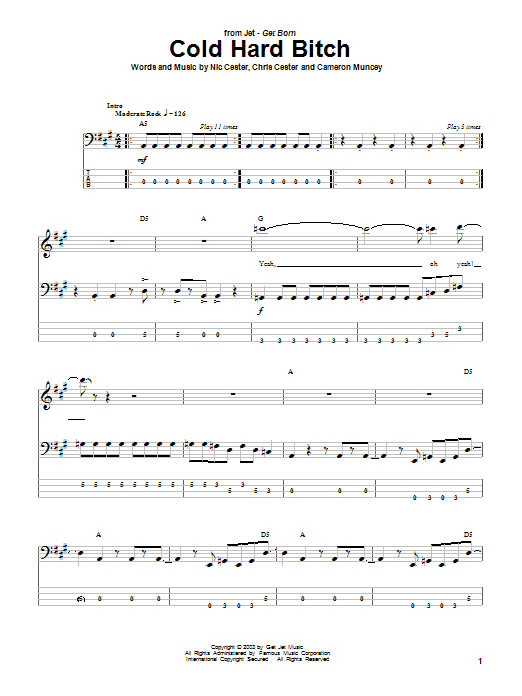 Produktgalerie: Seite 1 von 1 Cold Hard Bitch, Jet, E-Bass