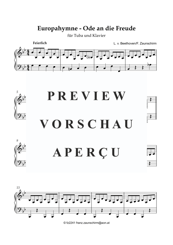 Product gallery: Page 6 of 10 Europahymne - Ode an die Freude, , Tuba and Piano
