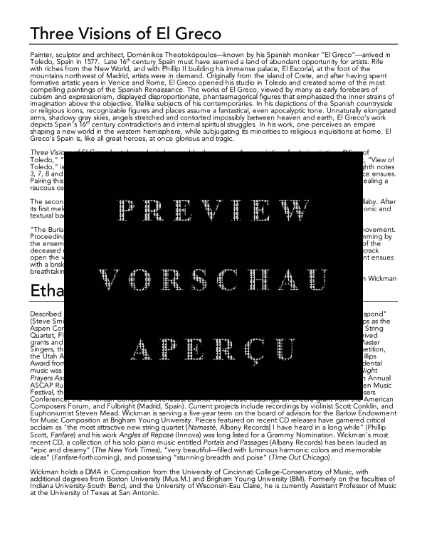 Produktgalerie: Seite 4 von 11 Three Visions of El Greco, , (Tuba und Klavier)