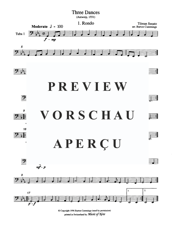 Produktgalerie: Seite 9 von 10 Drei Tänze, , Tuba Quartett EETT