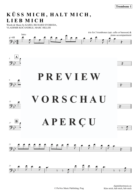 Produktgalerie: Seite 7 von 11 Küss Mich, Halt Mich, Lieb Mich, Egli, Beatrice, (Posaunen Trio + Klavier)