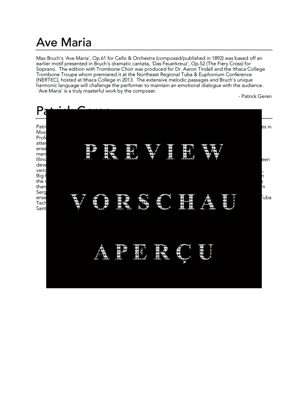 Produktgalerie: Seite 4 von 11 Ave Maria, , (Tuba Solo + Posaunen Ensemble)