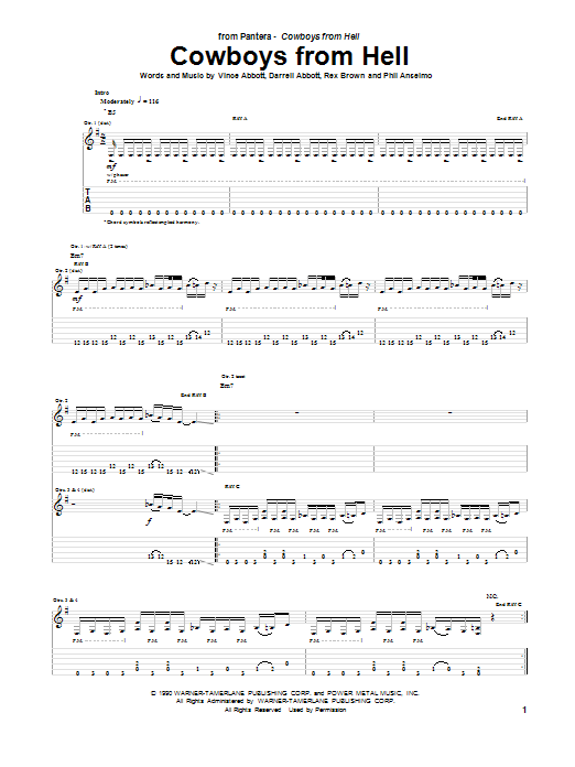 Produktgalerie: Seite 1 von 1 Cowboys From Hell, Pantera, Gitarre