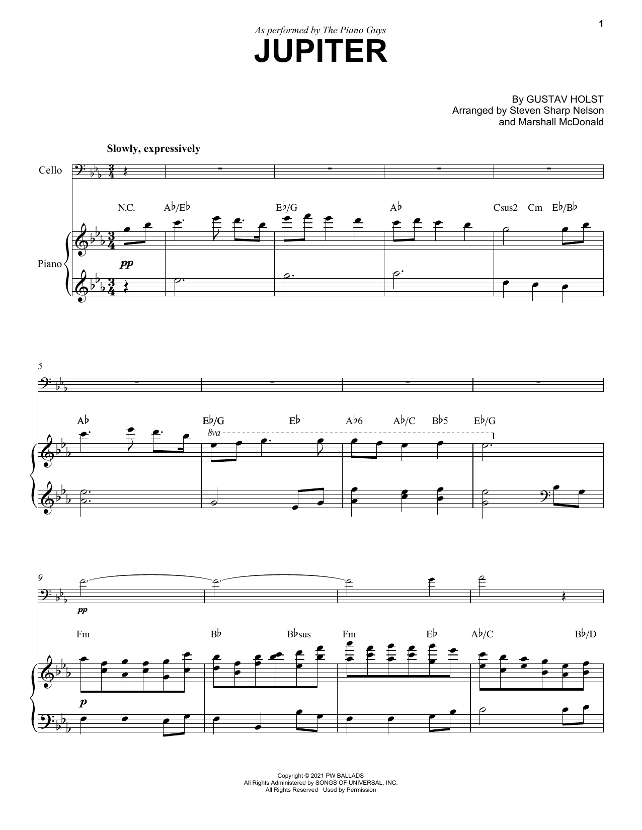 Produktgalerie: Seite 1 von 1 Jupiter, The Piano Guys, Klavier, Violoncello
