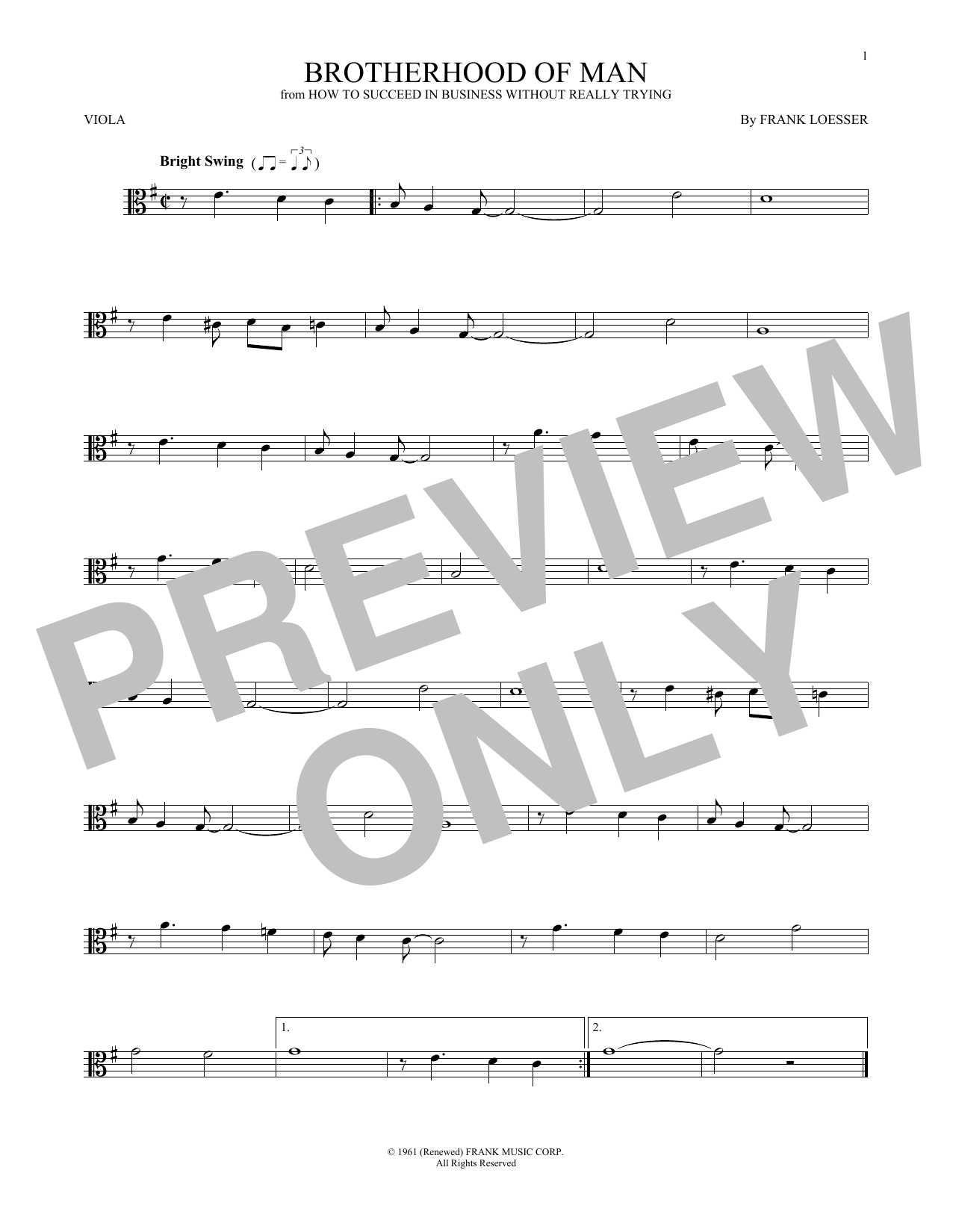 Product gallery: Page 1 of 1 Brotherhood Of Man, Frank Loesser