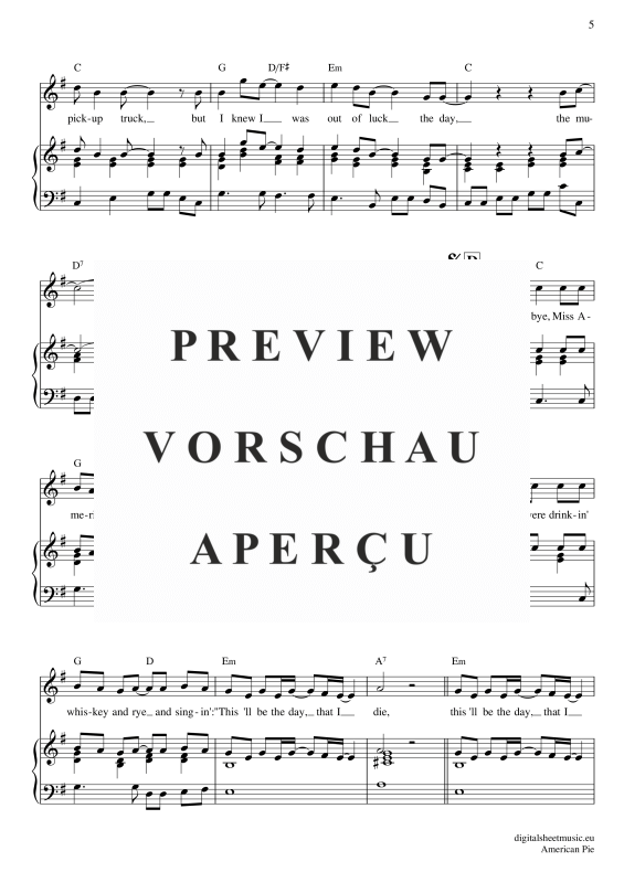 Product gallery: Page 6 of 11 American Pie , Mc Lean, Don, Piano and Voice