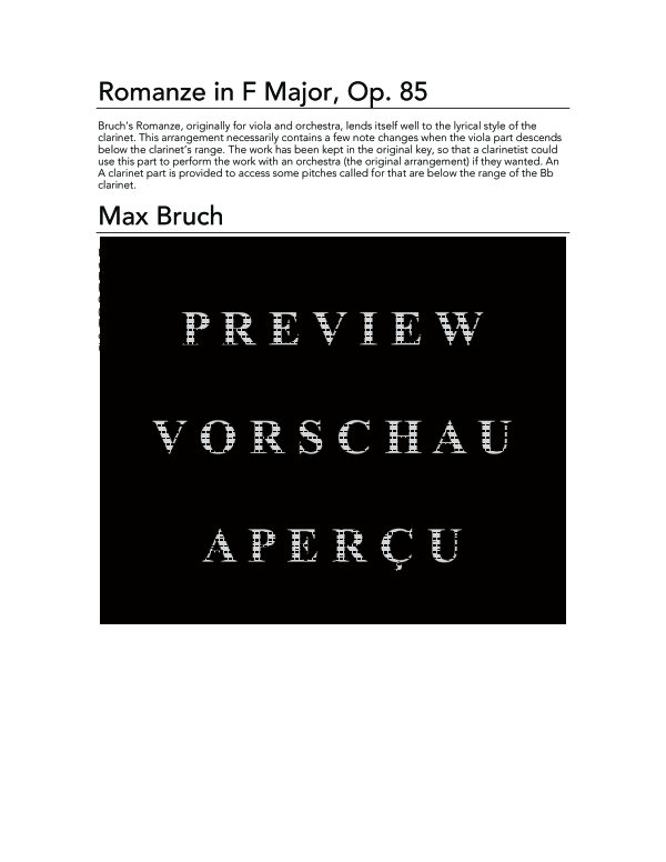 Product gallery: Page 4 of 11 Romanze, , (clarinet in Bb and piano)