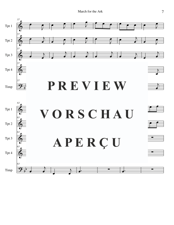 Product gallery: Page 9 of 11 March for the Ark, , Trumpet Quartet and Timpani
