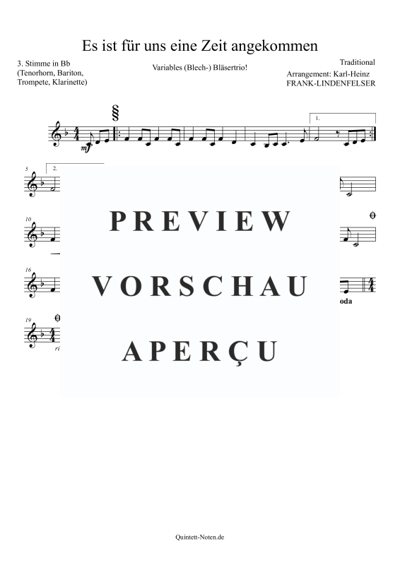 Product gallery: Page 9 of 11 Es ist für uns eine Zeit angekommen, , Brass Trio