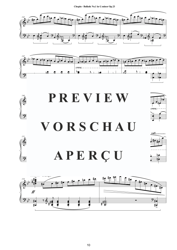 Produktgalerie: Seite 11 von 11 Ballade No.1 in G-Moll Op. 23, , Klavier Solo