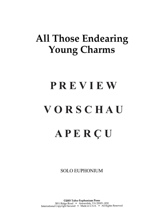 Product gallery: Page 13 of 20 All Those Endearing Young Charms , , (euphonium + piano)