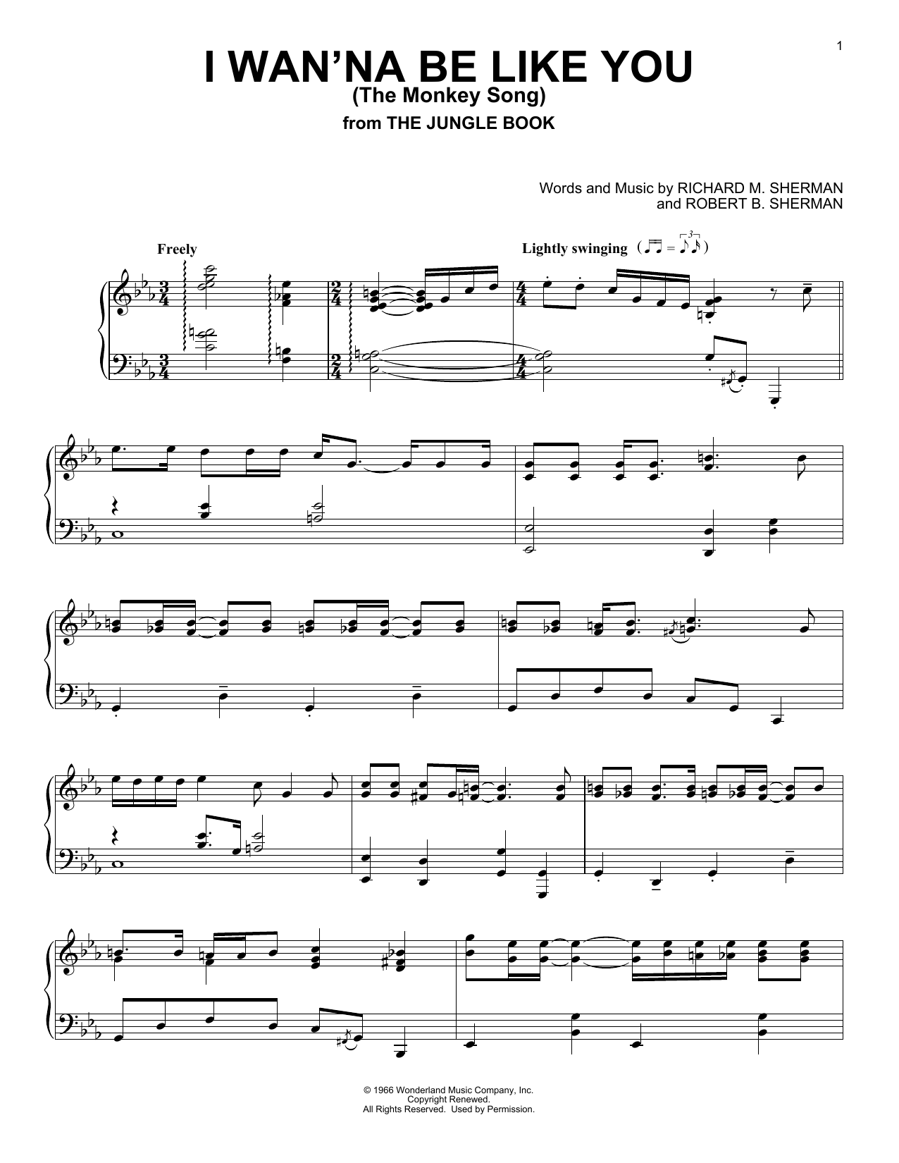 Product picture to: I Wan'na Be Like You (The Monkey Song) (from The Jungle Book)