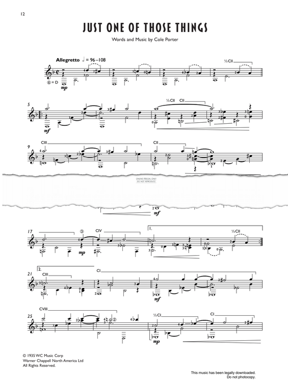 Produktgalerie: Seite 1 von 1 Just One Of Those Things, Cole Porter, Gitarre