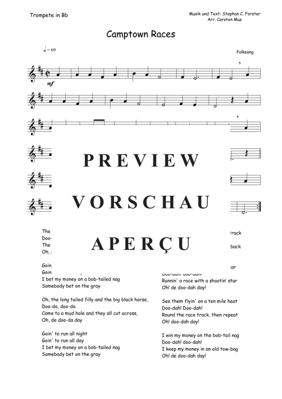 Produktbild zu: Camptown Races (D - Dur) Stephan C. Forster