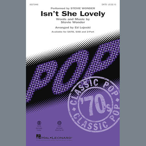 cover: Isn't She Lovely (arr. Ed Lojeski), 