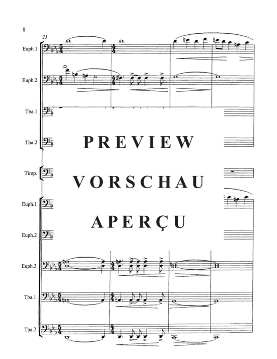 Produktgalerie: Seite 10 von 21 Fanfare and Song , , (Tuba Ensemble für SoloTuba Quartett EETT, Pauken + Tuba Quintett)