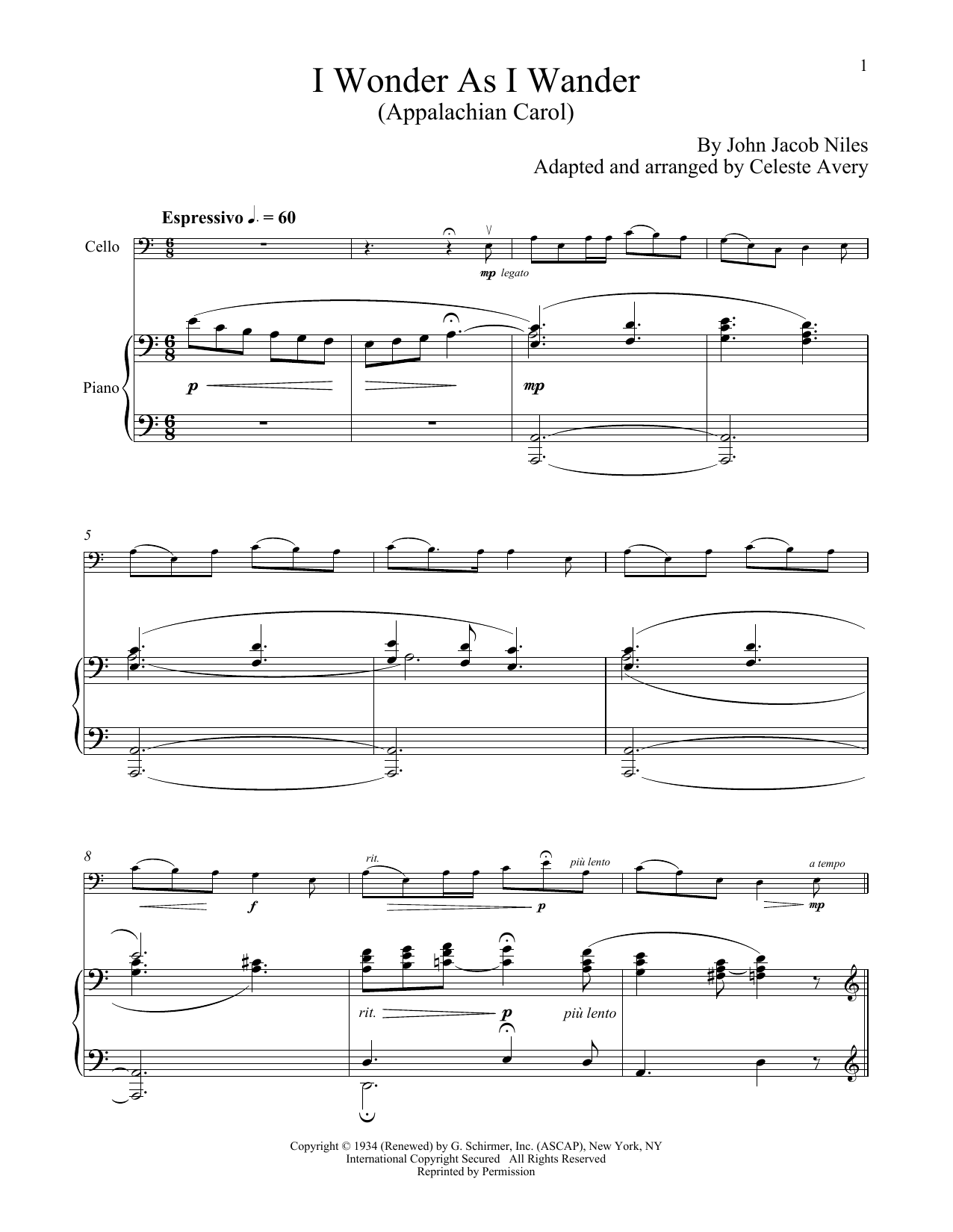Produktgalerie: Seite 1 von 1 I Wonder As I Wander, John Jacob Niles, Klavier, Violoncello