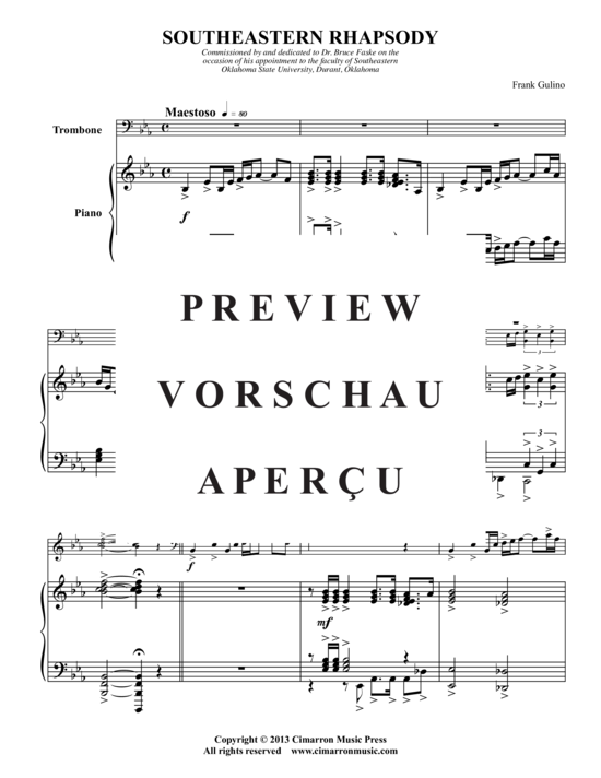 Product gallery: Page 2 of 13 Southeastern Rhapsody , , (trombone/baritone + piano)