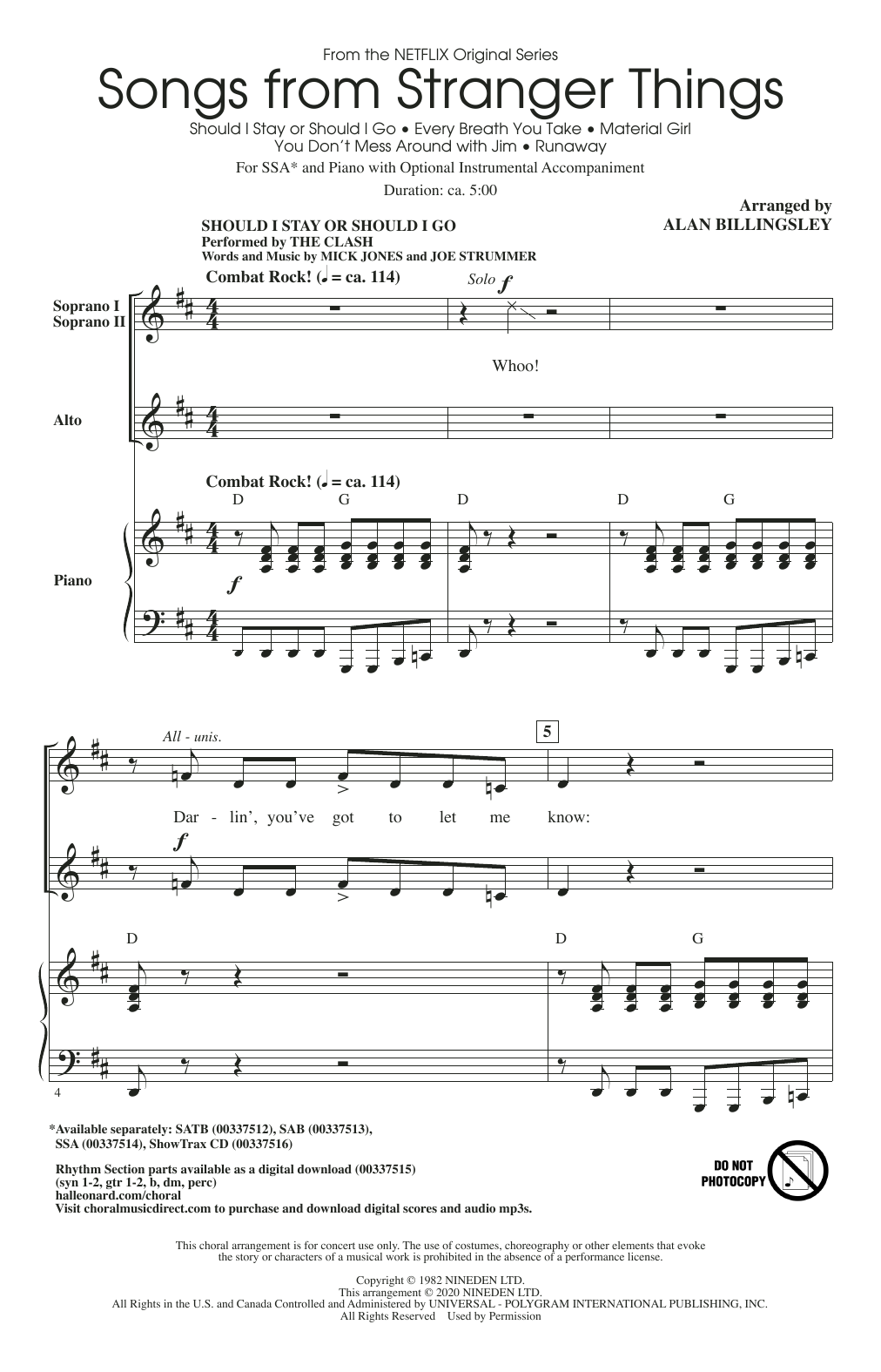 Produktgalerie: Seite 1 von 1 Songs from Stranger Things (arr. Alan Billingsley), Alan Billingsley, Chor