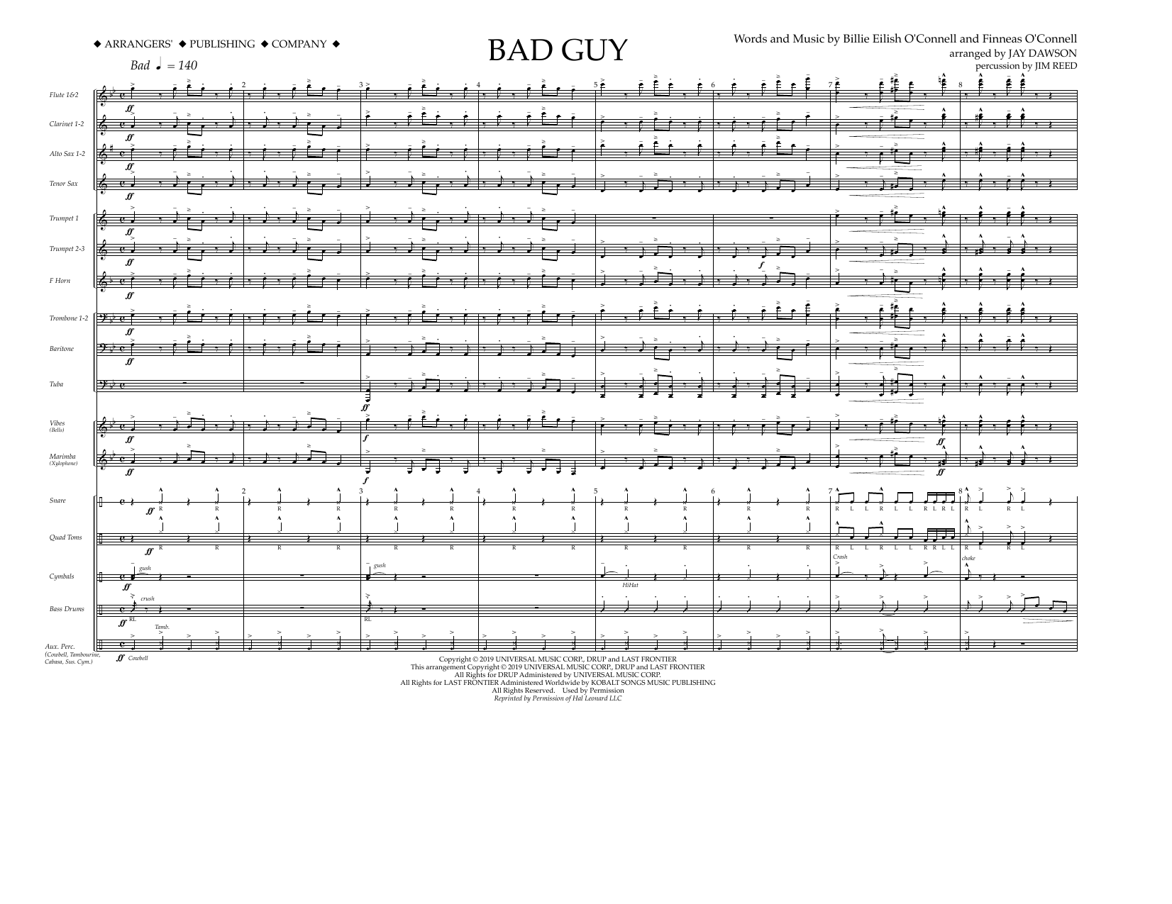 Produktbild zu: Bad Guy (arr. Jay Dawson) - Conductor
