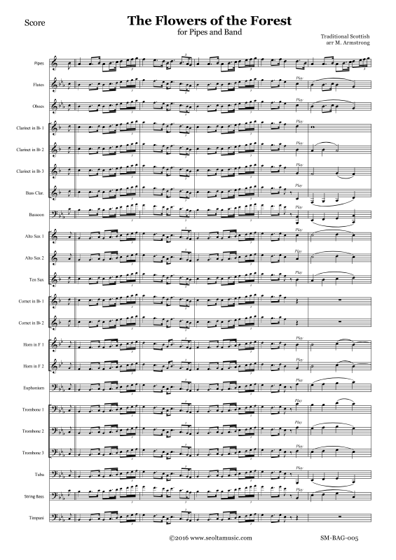 Produktgalerie: Seite 1 von 11 The Flowers of the Forest (bagpipes and band), , Concert Band und Dudelsack Solo
