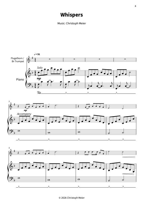 gallery: Whispers - Gentle Melodies for Weddings, Church, and Other Occasions, , Trompete in B und Klavier