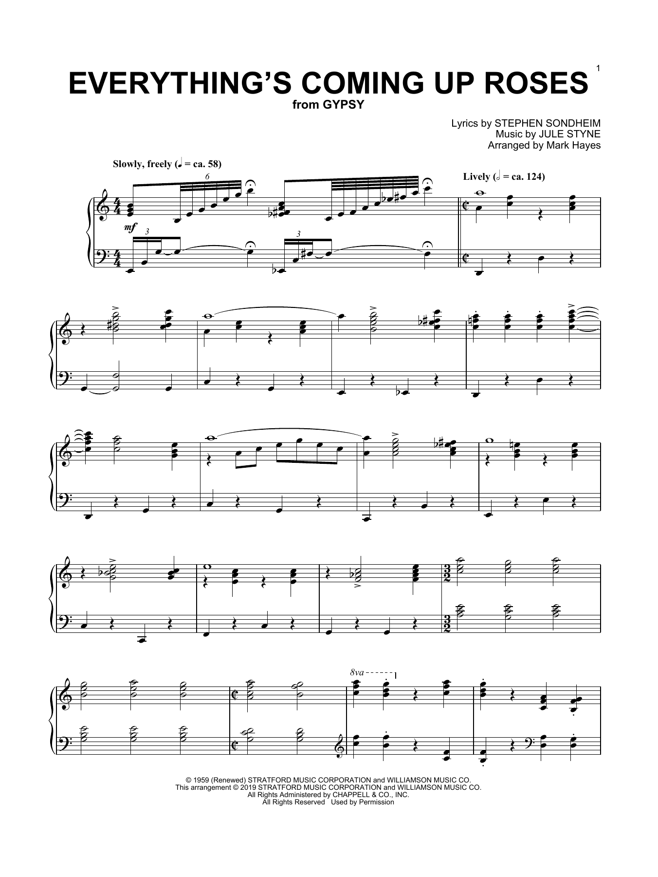 Product picture to: Everything's Coming Up Roses (from Gypsy) (arr. Mark Hayes)