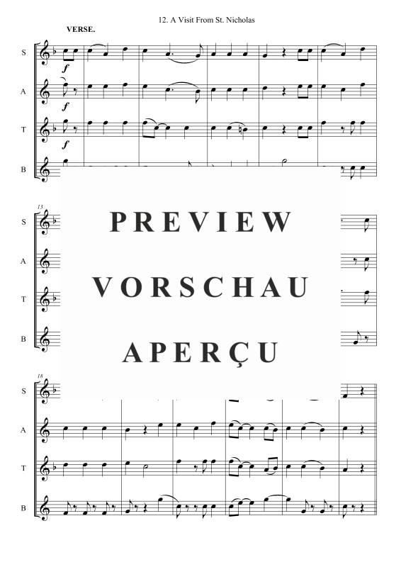 Produktgalerie: Seite 3 von 10 A Visit From St. Nicholas, , Saxophon Quartett S/A A T B/T