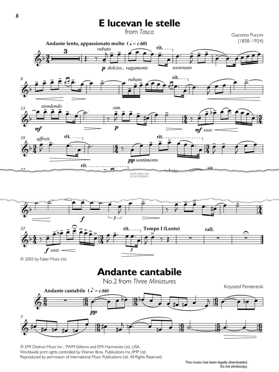 Product gallery: Page 1 of 1 E lucevan le stelle (from 'Tosca'), Giacomo Puccini