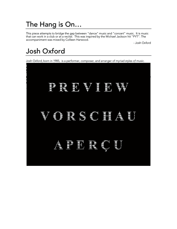 Product gallery: Page 4 of 9 The Hang is On..., , (bass clarinet and CD)