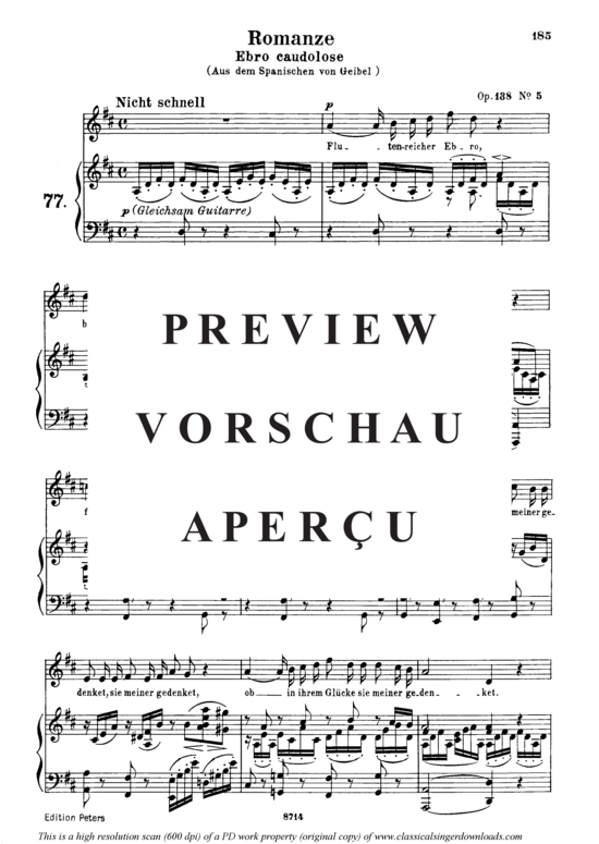 Product gallery: Page 2 of 5 Romanze (Ebro caudolose) Op.128 No.5, , Medium Voice and Piano