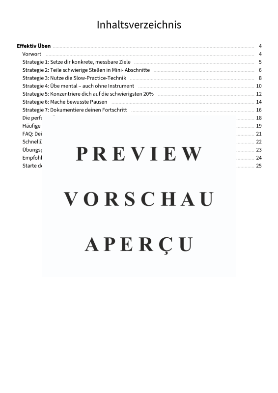 Produktgalerie: Seite 5 von 11 Effektiv Üben - 7 Strategien, um in kürzerer Zeit mehr zu erreichen, , Klavier und alle Instrumente