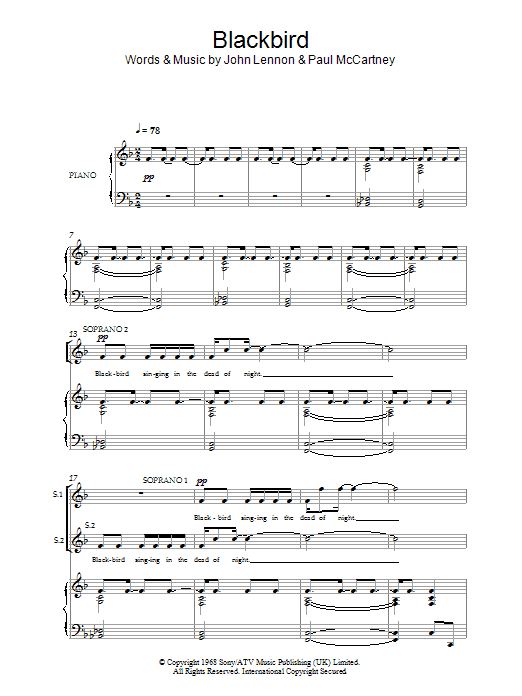 Produktgalerie: Seite 1 von 1 Blackbird, The Beatles, Chor