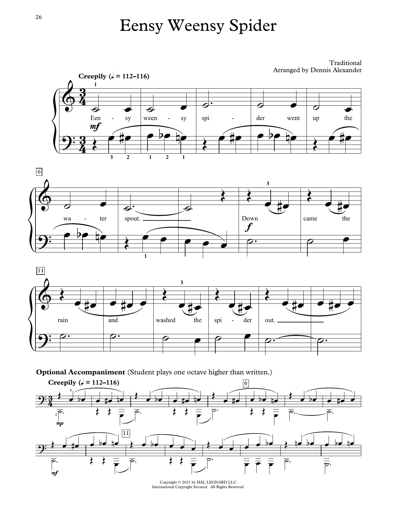 Product picture to: Eensy Weensy Spider (arr. Dennis Alexander)
