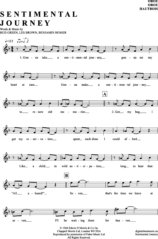 Produktgalerie: Seite 1 von 4 Sentimental Journey , London, Julie, (Oboe)