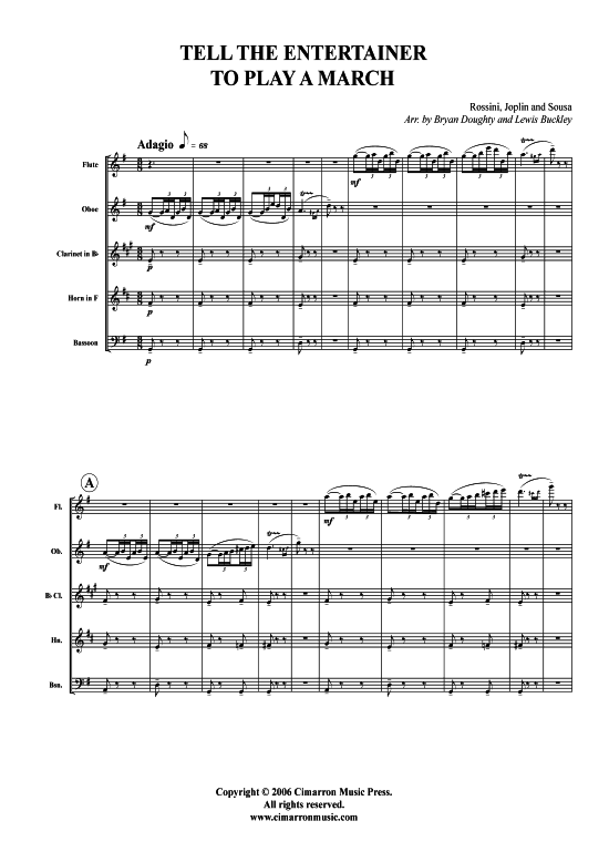 Produktbild zu: Tell the Entertainer to Play a March Rossini/Joplin/Sousa