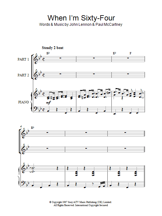 Product picture to: When I'm Sixty-Four (arr. Rick Hein)