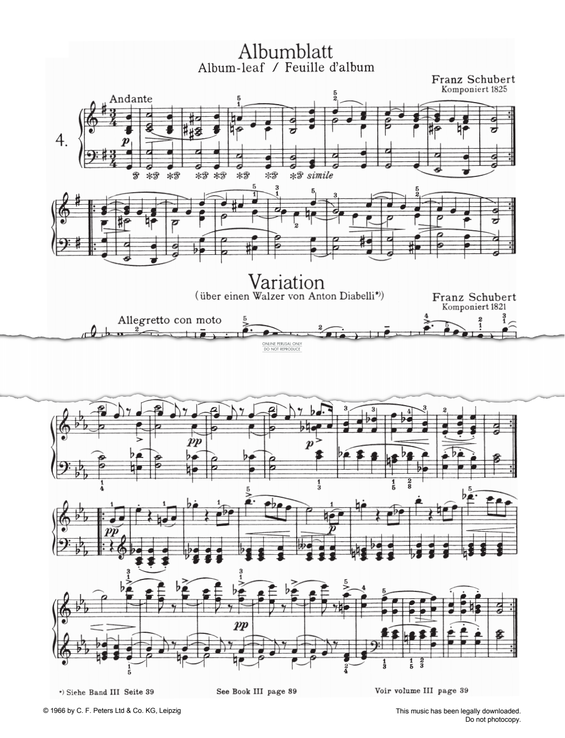 Produktgalerie: Seite 1 von 1 Album-leaf, Franz Schubert, Klavier