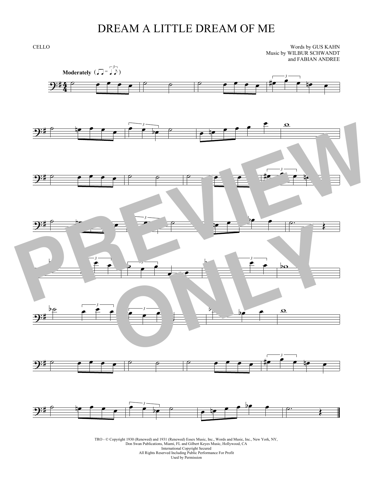 Produktgalerie: Seite 1 von 1 Dream A Little Dream Of Me, The Mamas & The Papas, Violoncello